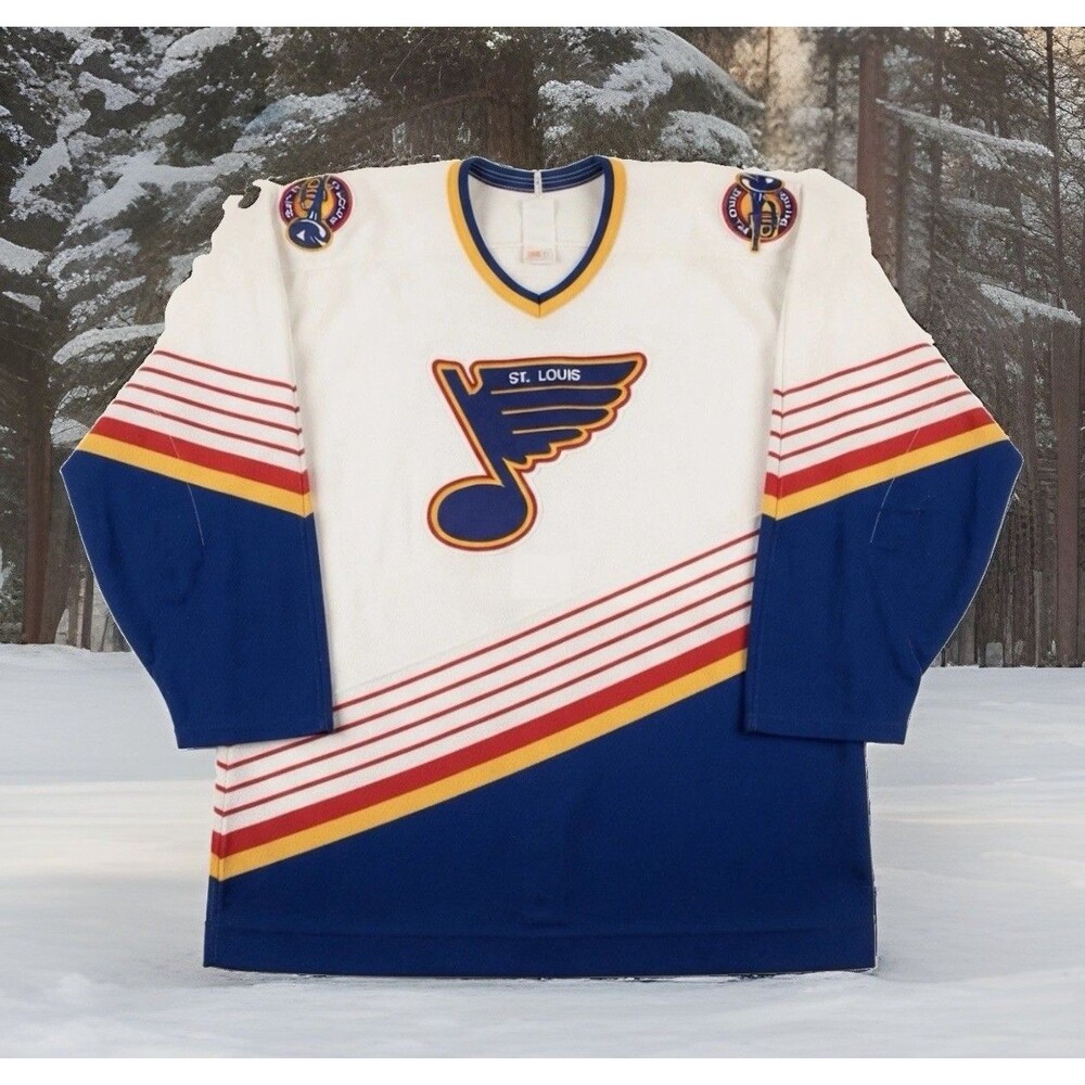 Vintage 90s CCM Center Ice St. Louis Blues NHL Hockey Jersey Men's Sz L Sewn